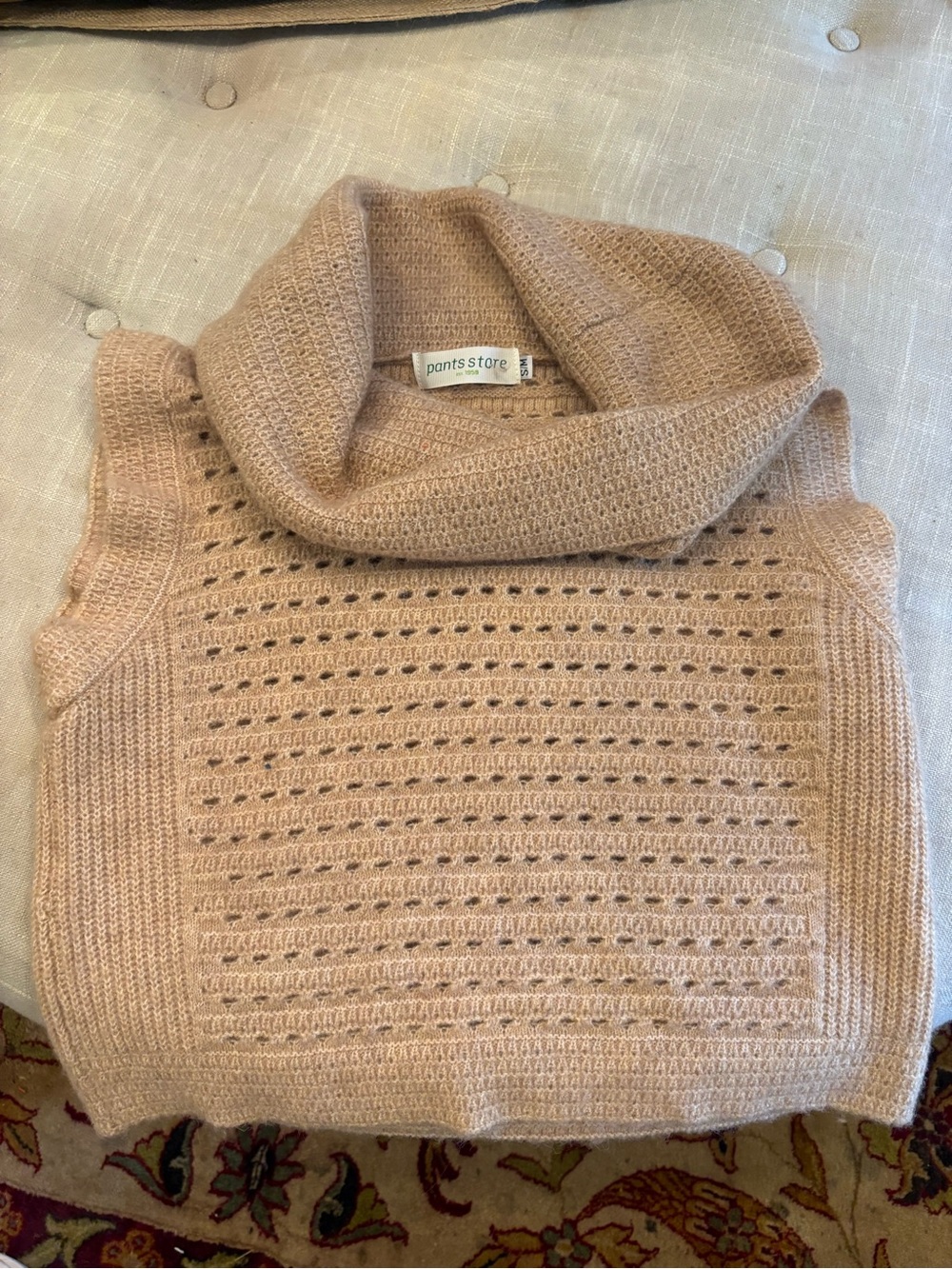 Sleeveless Cowl Neck Sweater - Blush Pink